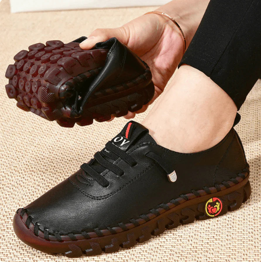 Mocassins Orthopédiques en Cuir Souple pour Femme – Légers, Confortables, Soutien de la Voûte Plantaire
