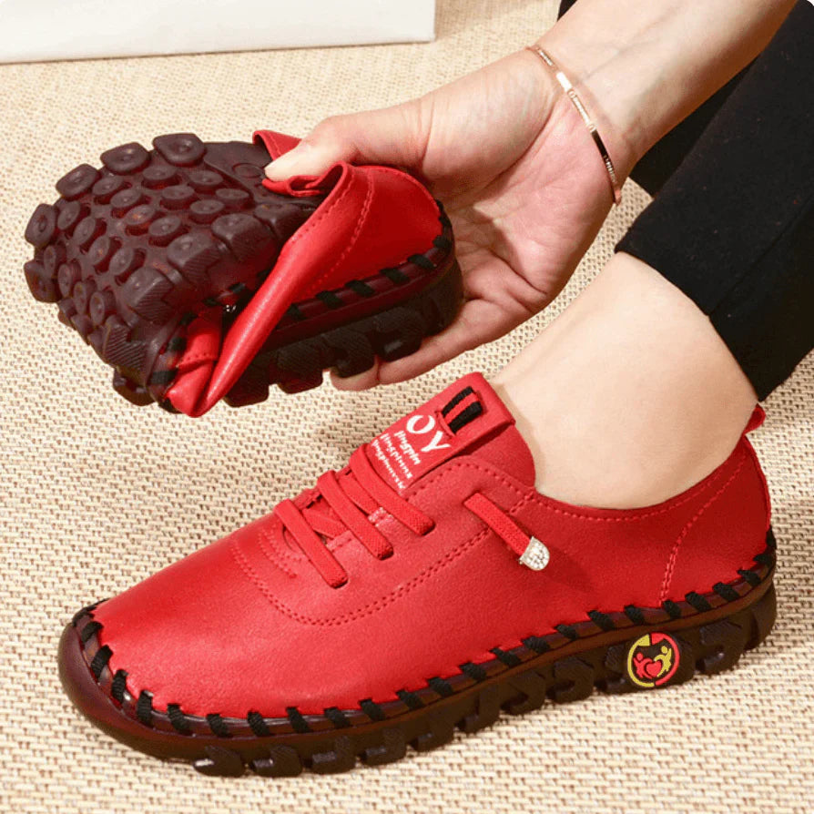 Mocassins Orthopédiques en Cuir Souple pour Femme – Légers, Confortables, Soutien de la Voûte Plantaire